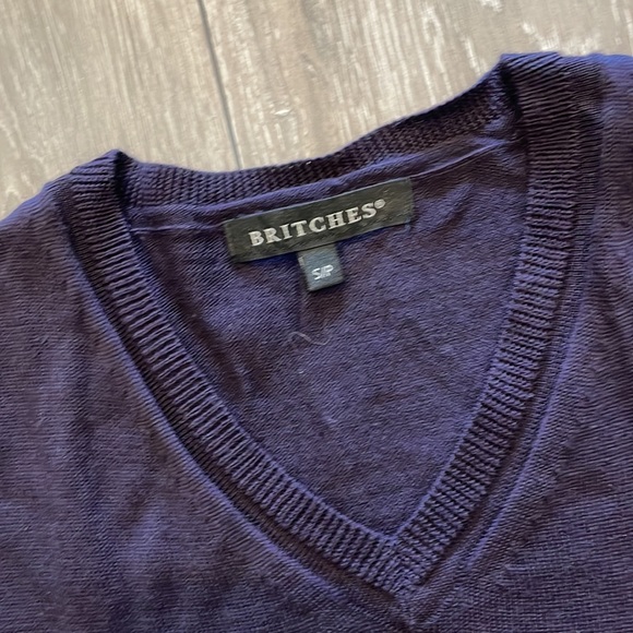 BRITCHES V Neck Long Sleeve Merino Sweater - Picture 2 of 3